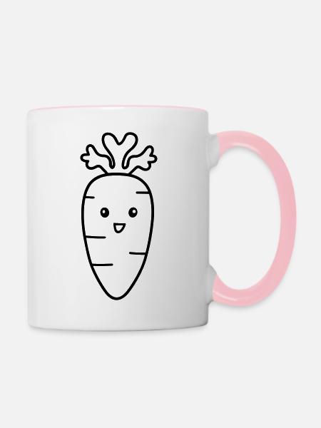 Karotte - Tasse zweifarbig - Weiß/Pink