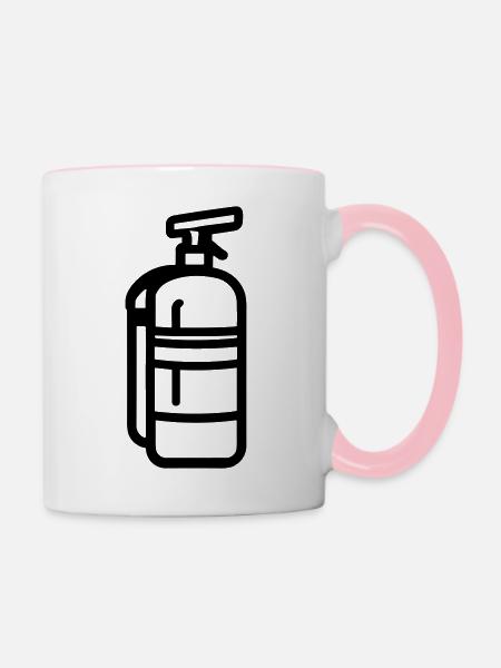 Feuerlöscher - Tasse zweifarbig - Weiß/Pink