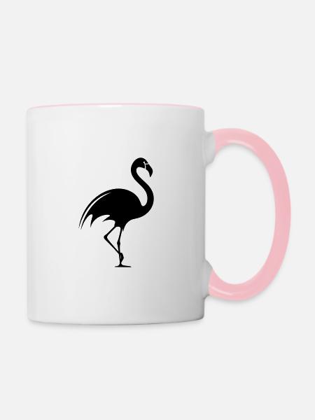 Flamingo - Tasse zweifarbig - Weiß/Pink