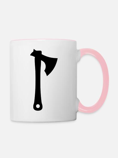 Axt - Tasse zweifarbig - Weiß/Pink