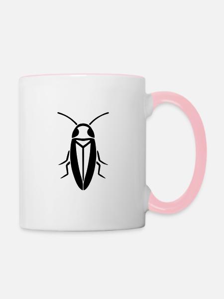 Schabe - Tasse zweifarbig - Weiß/Pink