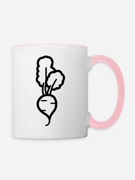 Karotte - Tasse zweifarbig - Weiß/Pink