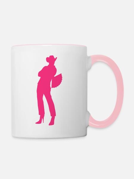 Cowboy in HighheelsC - Tasse zweifarbig - Weiß/Pink