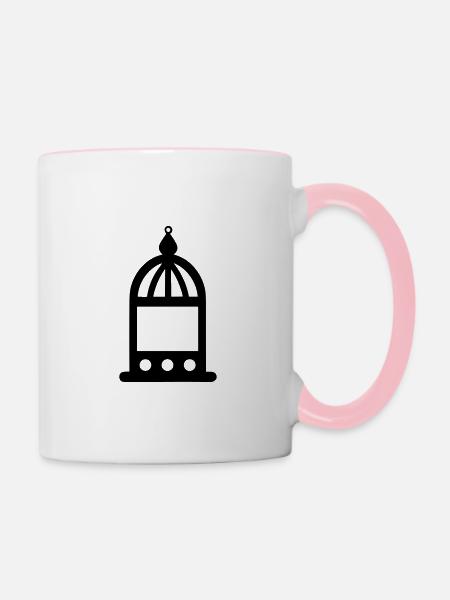 Laterne - Tasse zweifarbig - Weiß/Pink