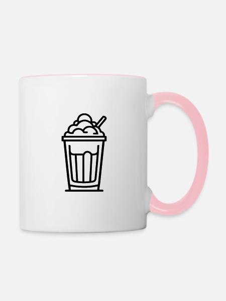 Milchshake - Tasse zweifarbig - Weiß/Pink
