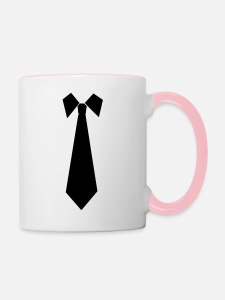 Binden - Tasse zweifarbig - Weiß/Pink