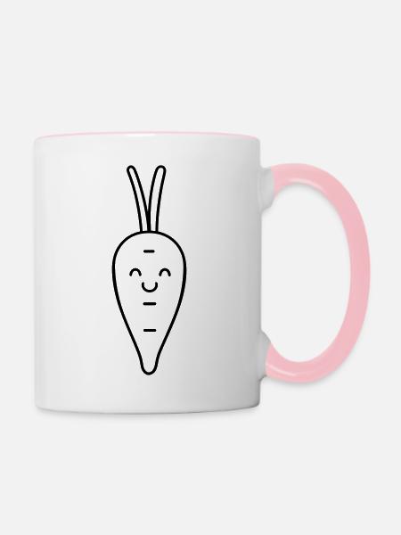 Karotte - Tasse zweifarbig - Weiß/Pink