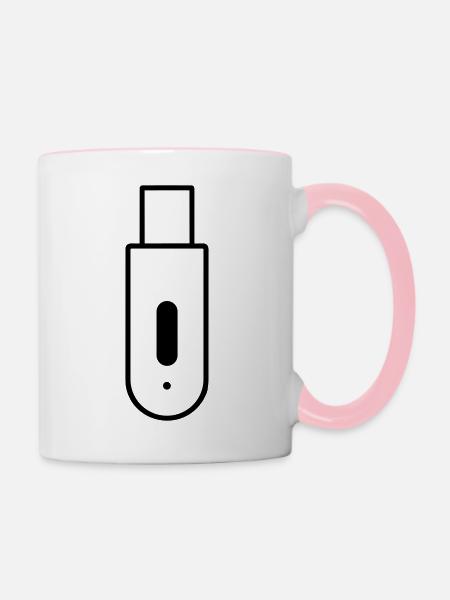 USB-Stick - Tasse zweifarbig - Weiß/Pink