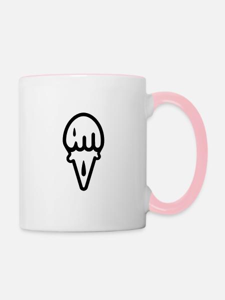 Eis - Tasse zweifarbig - Weiß/Pink