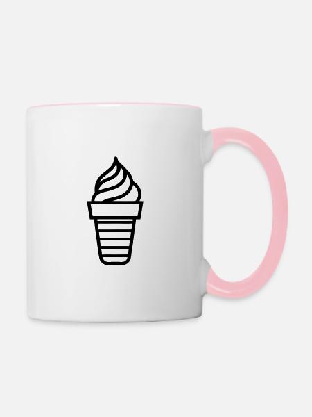 Eisbecher - Tasse zweifarbig - Weiß/Pink