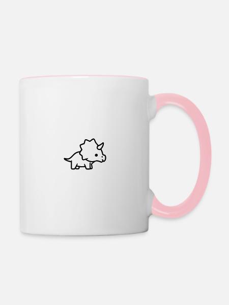 Triceratops - Tasse zweifarbig - Weiß/Pink
