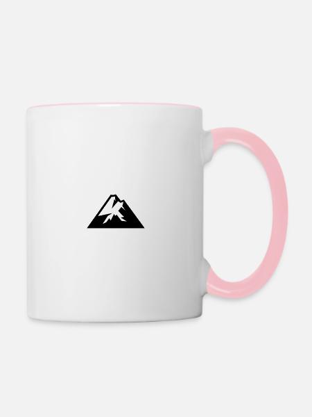 Berg - Tasse zweifarbig - Weiß/Pink