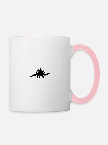 Stegosaurus - Tasse zweifarbig - Weiß/Pink