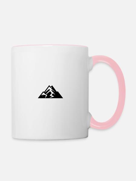 Berg - Tasse zweifarbig - Weiß/Pink