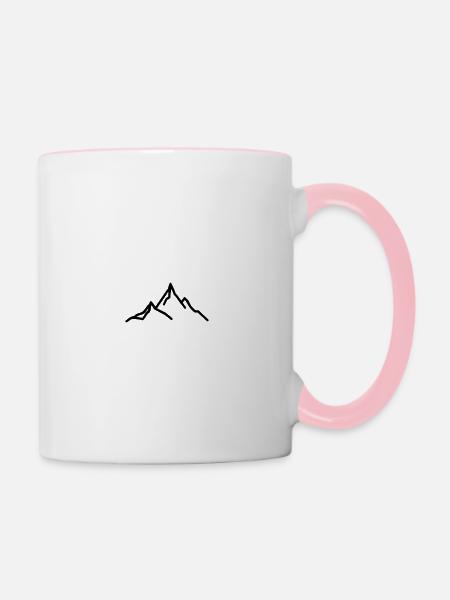 Berg - Tasse zweifarbig - Weiß/Pink