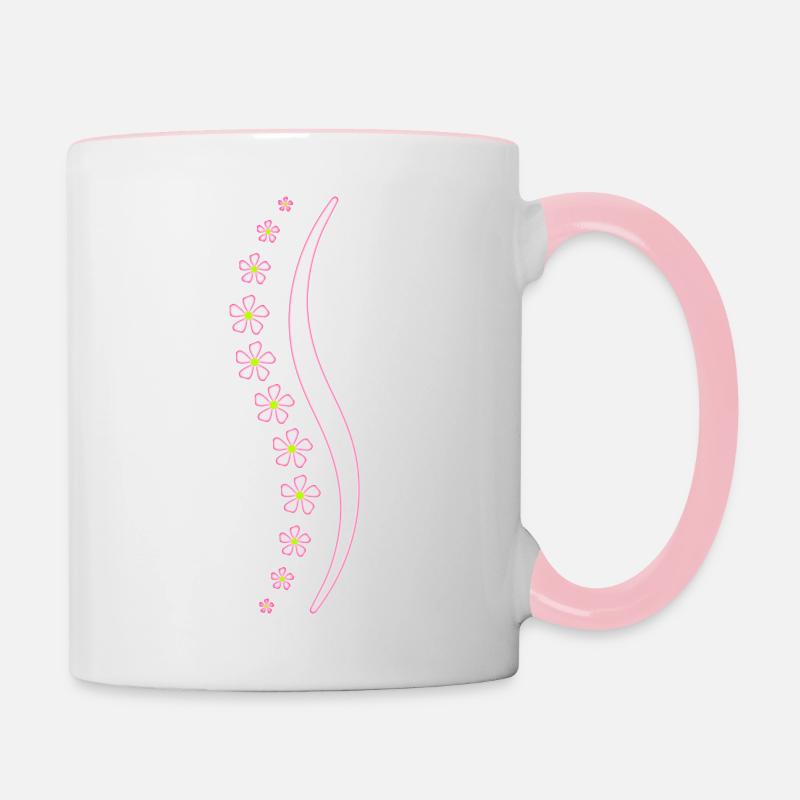 Fleur épine rose - Mug contrasté - blanc/rose