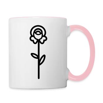Pink Flower - Contrasting Mug - white/pink - Right