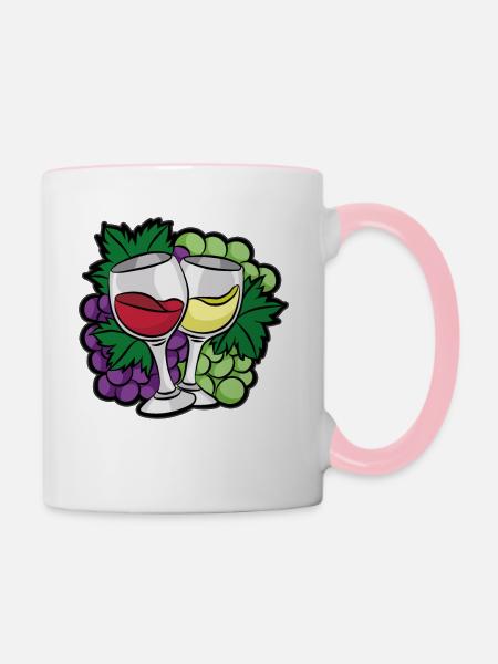 REDWINE AND WHITEWINE GRAPES - Tasse zweifarbig - Weiß/Pink