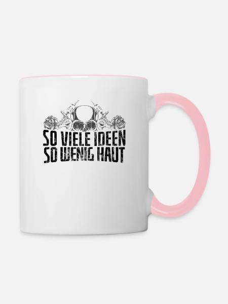 Tattoo - Tasse zweifarbig - Weiß/Pink
