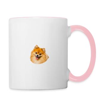 Vorsicht vor dem Frauchen - Zwergspitz ist harmlos - Tasse zweifarbig - Weiß/Pink - Rechts
