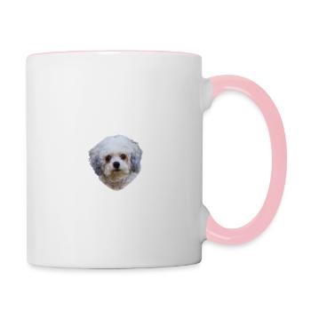 Bolonka Zwetna Hund - Vorsicht vor dem Herrchen - Tasse zweifarbig - Weiß/Pink - Rechts