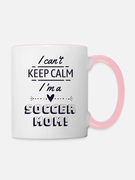 Fußball Mama - Tasse zweifarbig - Weiß/Pink