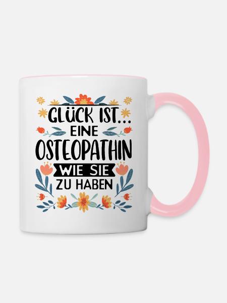 Osteopathin - Tasse zweifarbig - Weiß/Pink