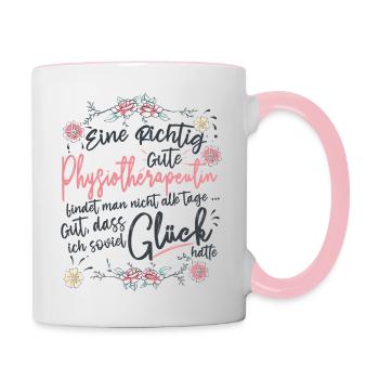Physiotherapeutin - Tasse zweifarbig - Weiß/Pink - Rechts