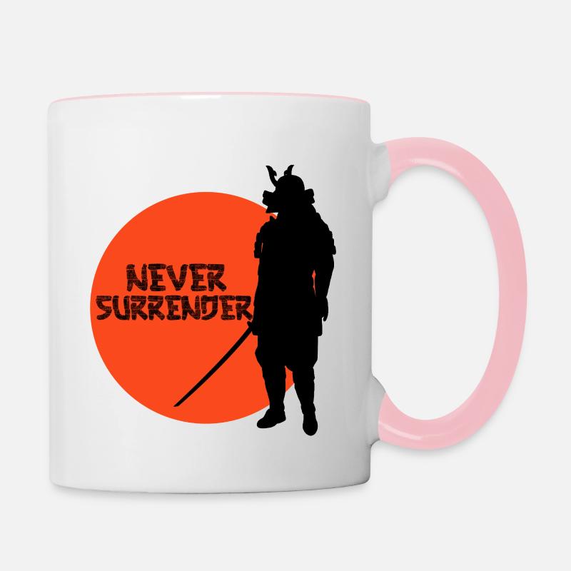 N’ABANDONNEZ JAMAIS LES SAMOURAÏS - Mug contrasté - blanc/rose