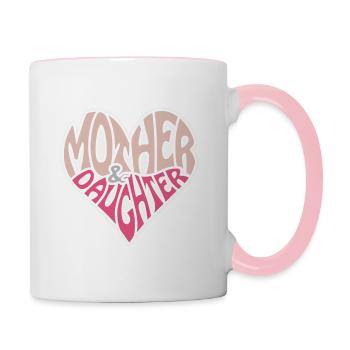 Mère et fille - Mug contrasté - blanc/rose - Droite