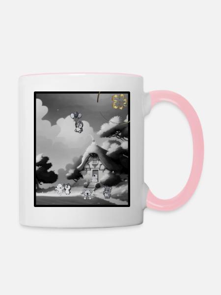 Nostalgic Friends - Tasse zweifarbig - Weiß/Pink