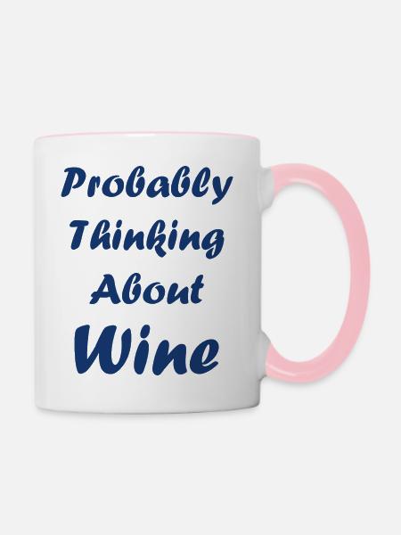 Wein - Tasse zweifarbig - Weiß/Pink