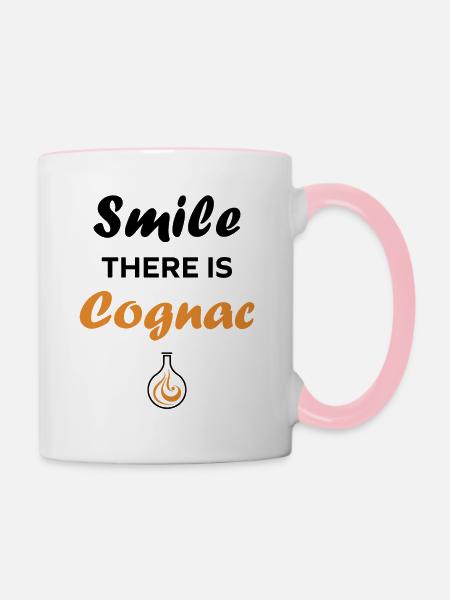 Kognak - Tasse zweifarbig - Weiß/Pink