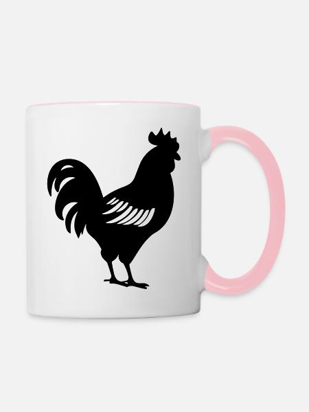 Henne - Tasse zweifarbig - Weiß/Pink
