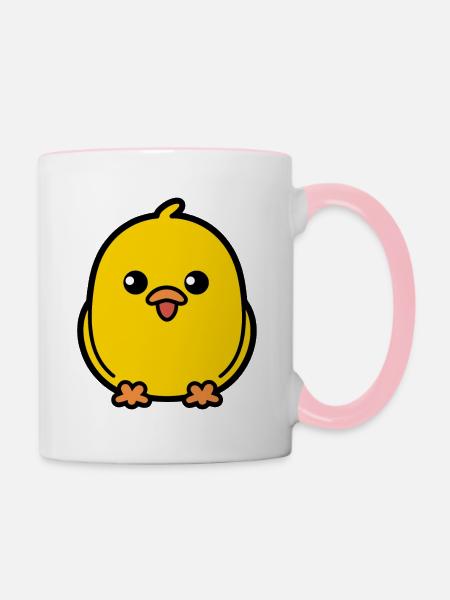 Küken - Tasse zweifarbig - Weiß/Pink