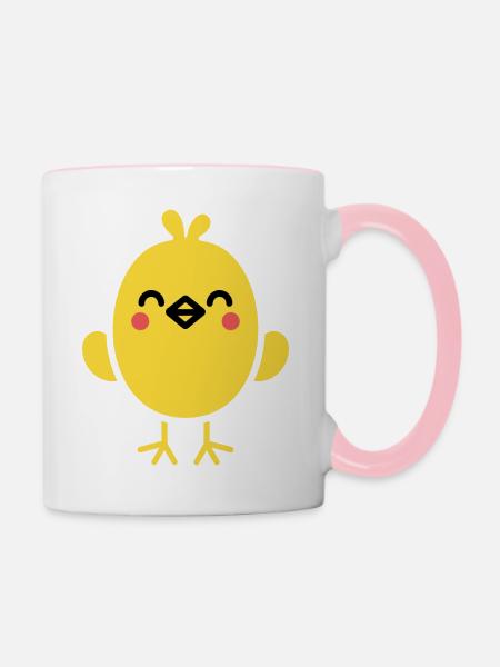 Küken - Tasse zweifarbig - Weiß/Pink