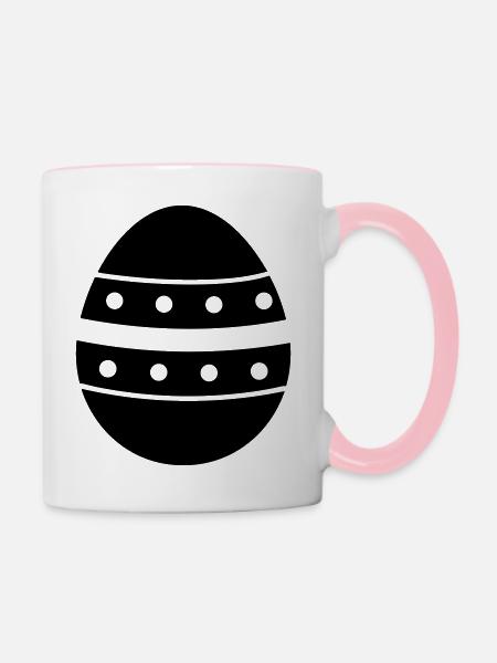 Ei - Tasse zweifarbig - Weiß/Pink