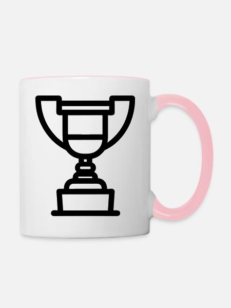 Trophäe - Tasse zweifarbig - Weiß/Pink