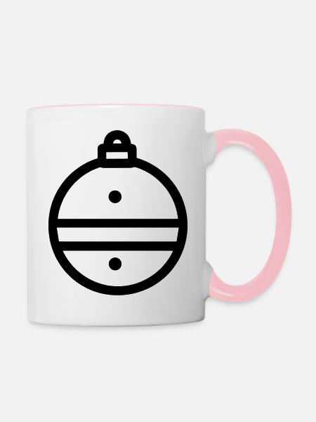 Weihnachtskugel - Tasse zweifarbig - Weiß/Pink