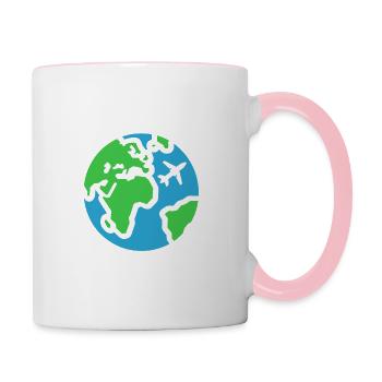Voyage Humour vacances - Mug contrasté - blanc/rose - Droite