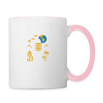Voyage Humour vacances - Mug contrasté - blanc/rose - Droite