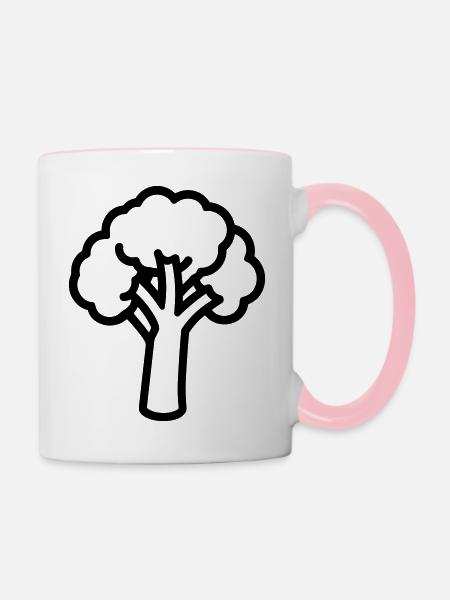 Brokkoli - Tasse zweifarbig - Weiß/Pink