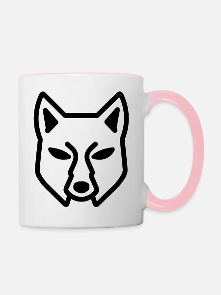 Fuchs - Tasse zweifarbig - Weiß/Pink
