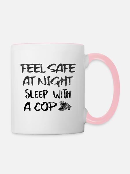 Polizei - Tasse zweifarbig - Weiß/Pink