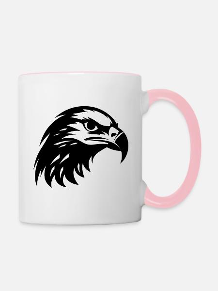 Adler - Tasse zweifarbig - Weiß/Pink