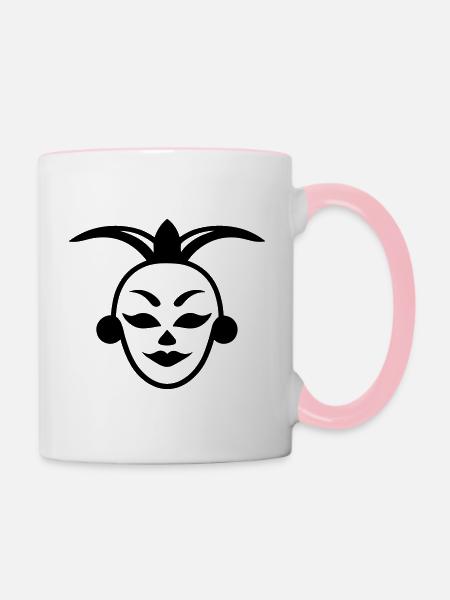 Clown - Tasse zweifarbig - Weiß/Pink