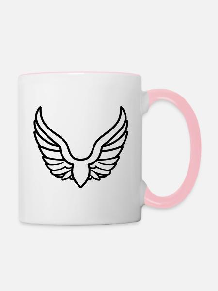 Engelsflügel - Tasse zweifarbig - Weiß/Pink