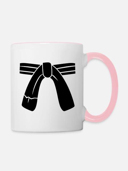 Gürtel - Tasse zweifarbig - Weiß/Pink
