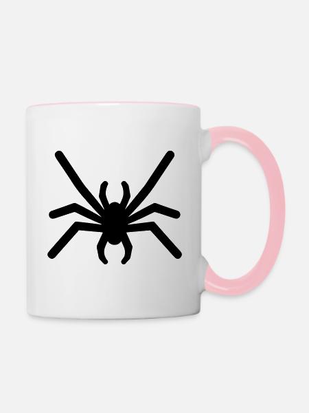 Spinne - Tasse zweifarbig - Weiß/Pink