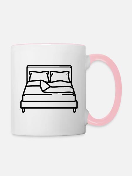 Bett - Tasse zweifarbig - Weiß/Pink